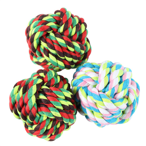Mixed color  rope toy ball